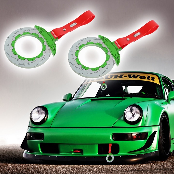 Brand New 2PCS JDM Brake Green TSURIKAWA Ring Subway Train Bus Handle Red Strap