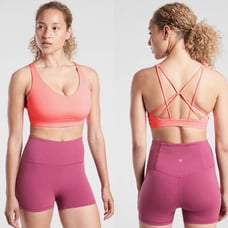 NWT Athleta Ultimate Camo Coral Pink Yoga Running Sports Bra High Impact 34C
