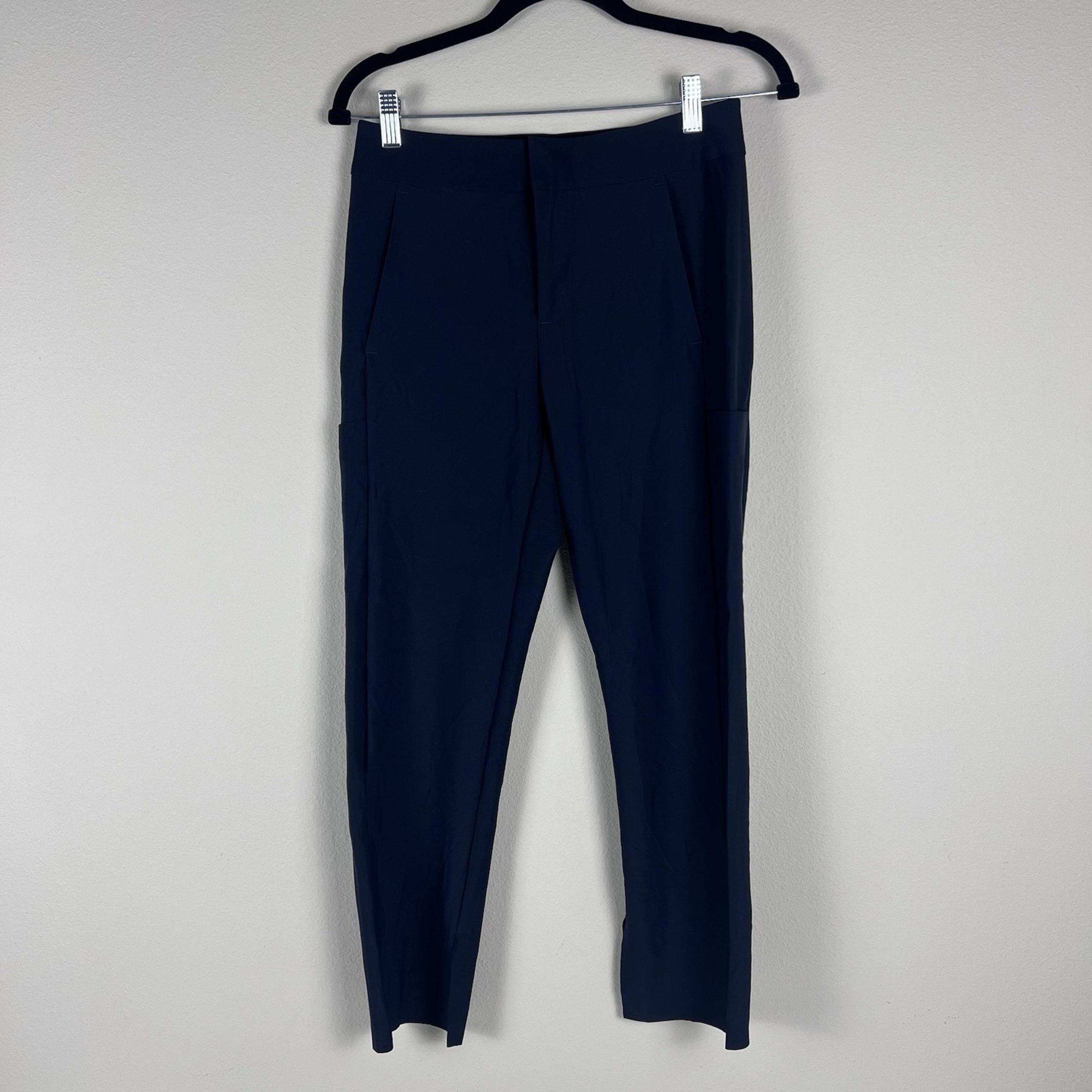Athleta Womens Size 4 Stella Crop Trouser Dress Pants Navy Stretch Pocket EUC