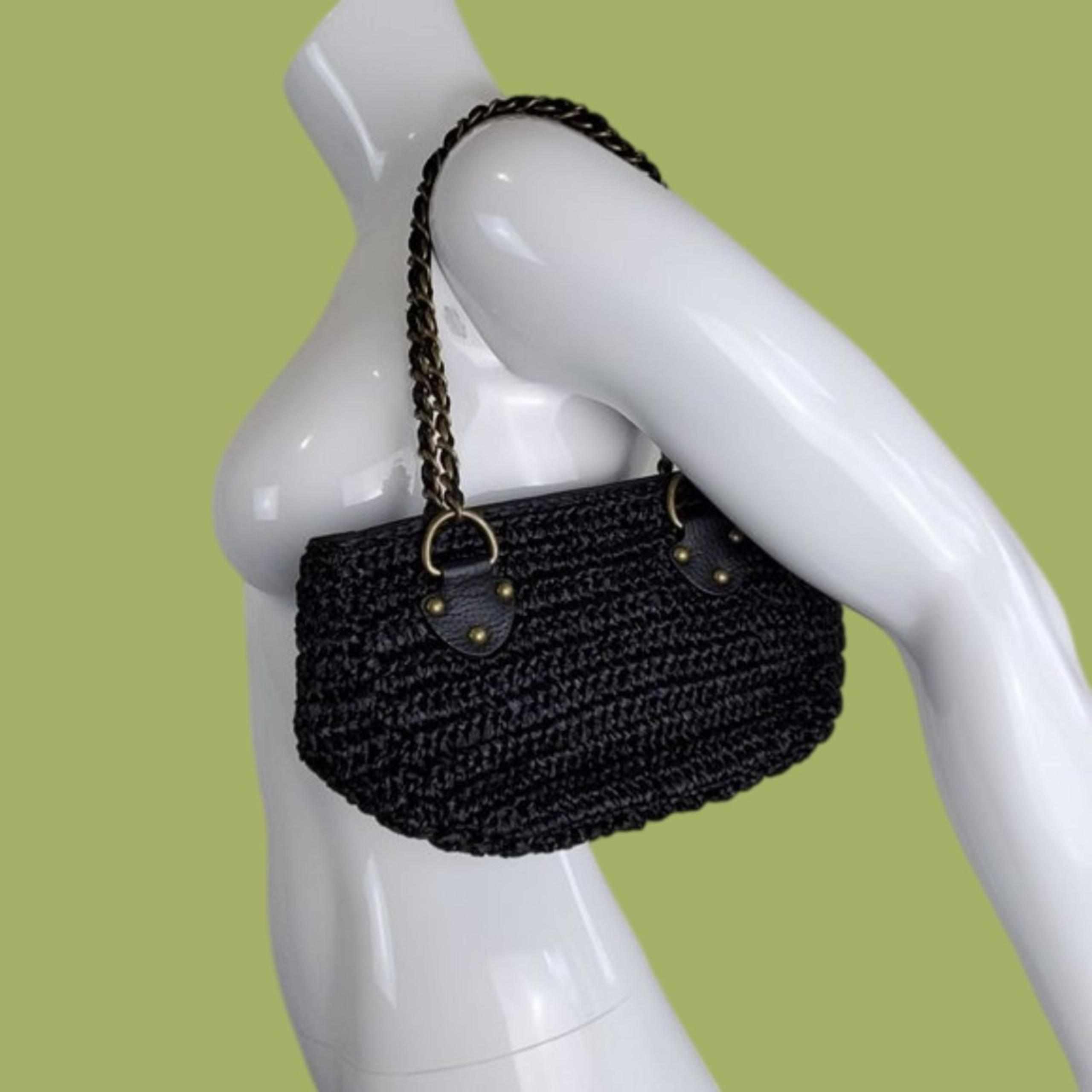 Vintage Y2K Gap 1969 Black Woven Purse