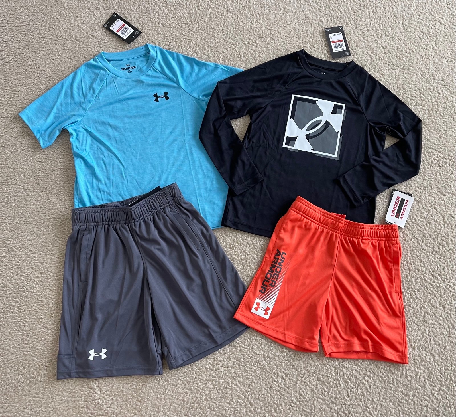 Bundle NWT Under Armour Boys Tees and Shorts XS