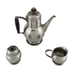 Oneida Tea Set 9.5 Tall Teapot Sugar w/Lid & Creamer 18/8 Stainless Japan READ