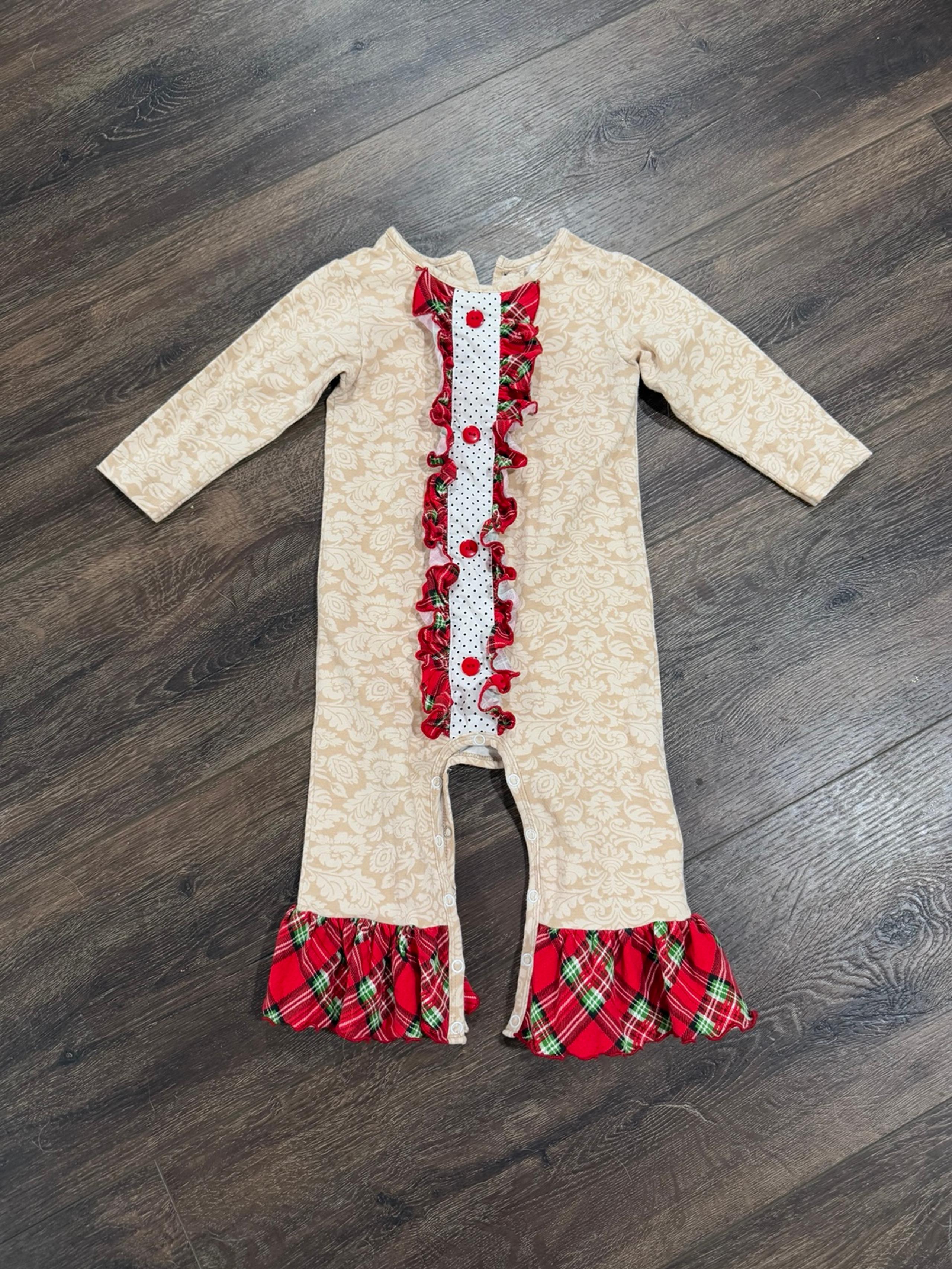 RicRac and Ruffles Size 24 months Girl Romper Christmas / Winter Outfit