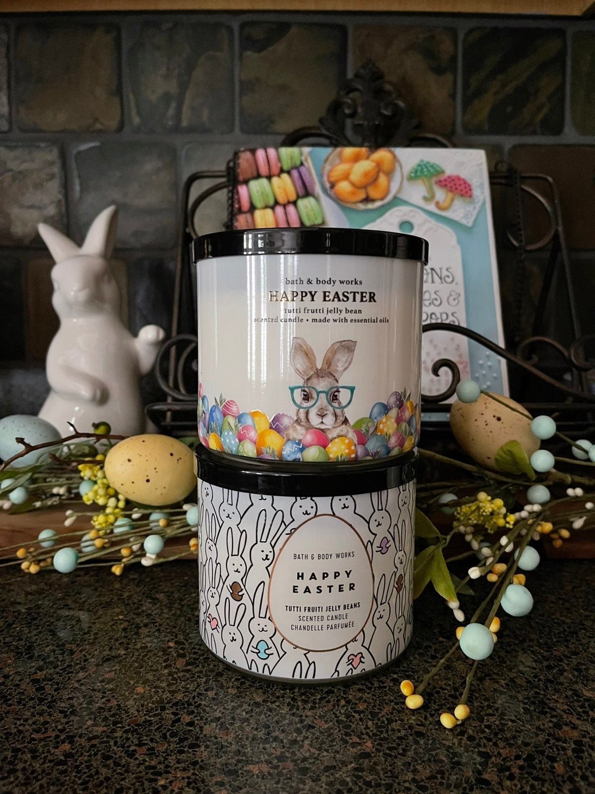 2 Bath & Body Works Happy Easter TUTTI FRUITTI JELLY BEANS Candles | Brand New!
