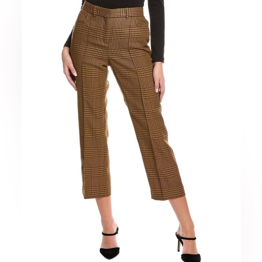Maje Pedela Straight-Cut Plaid Pants. Size US 8/ EU 40