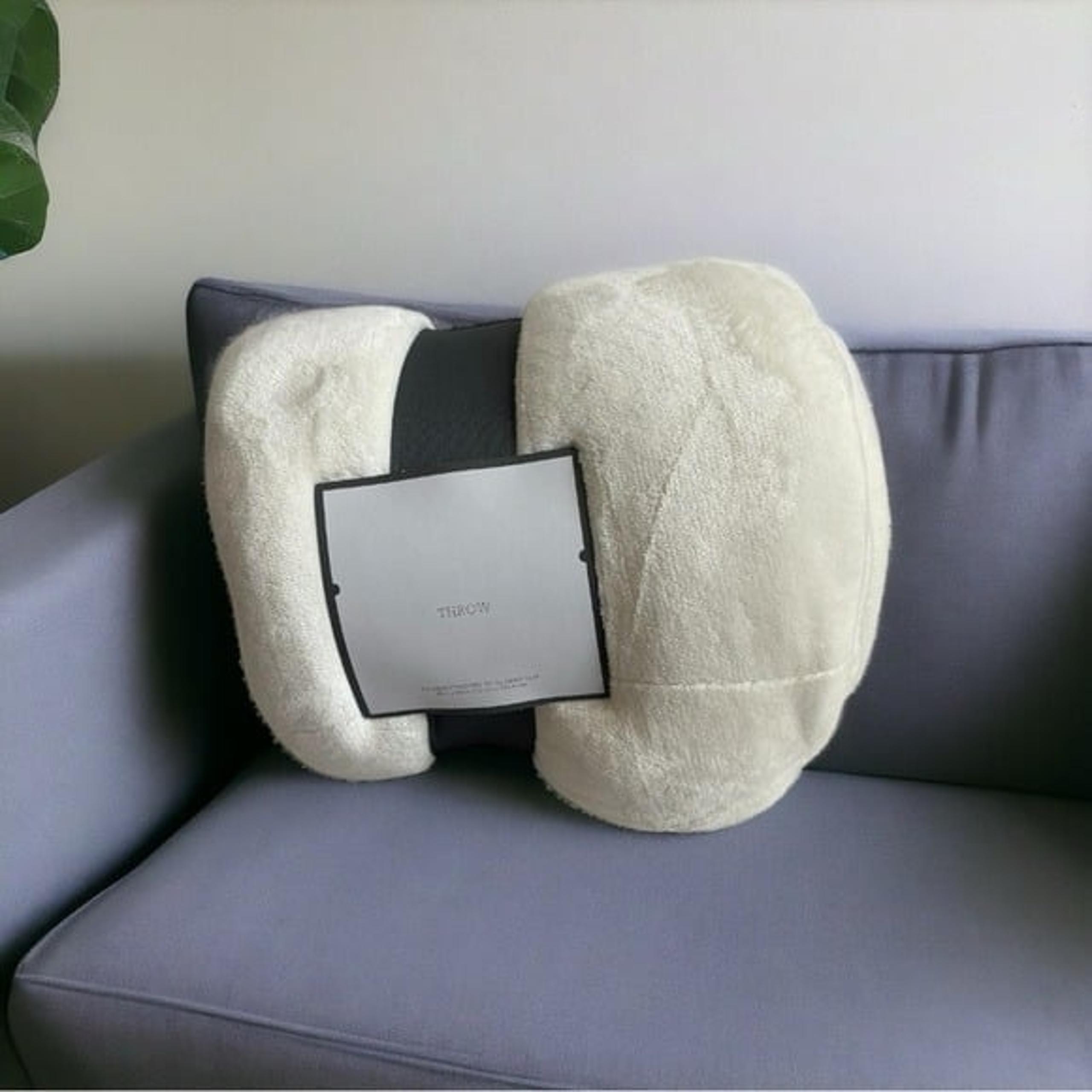 Blanket Threshold Microplush Throw Blanket Cream OEKOTEX Soft Plush Bed Throw