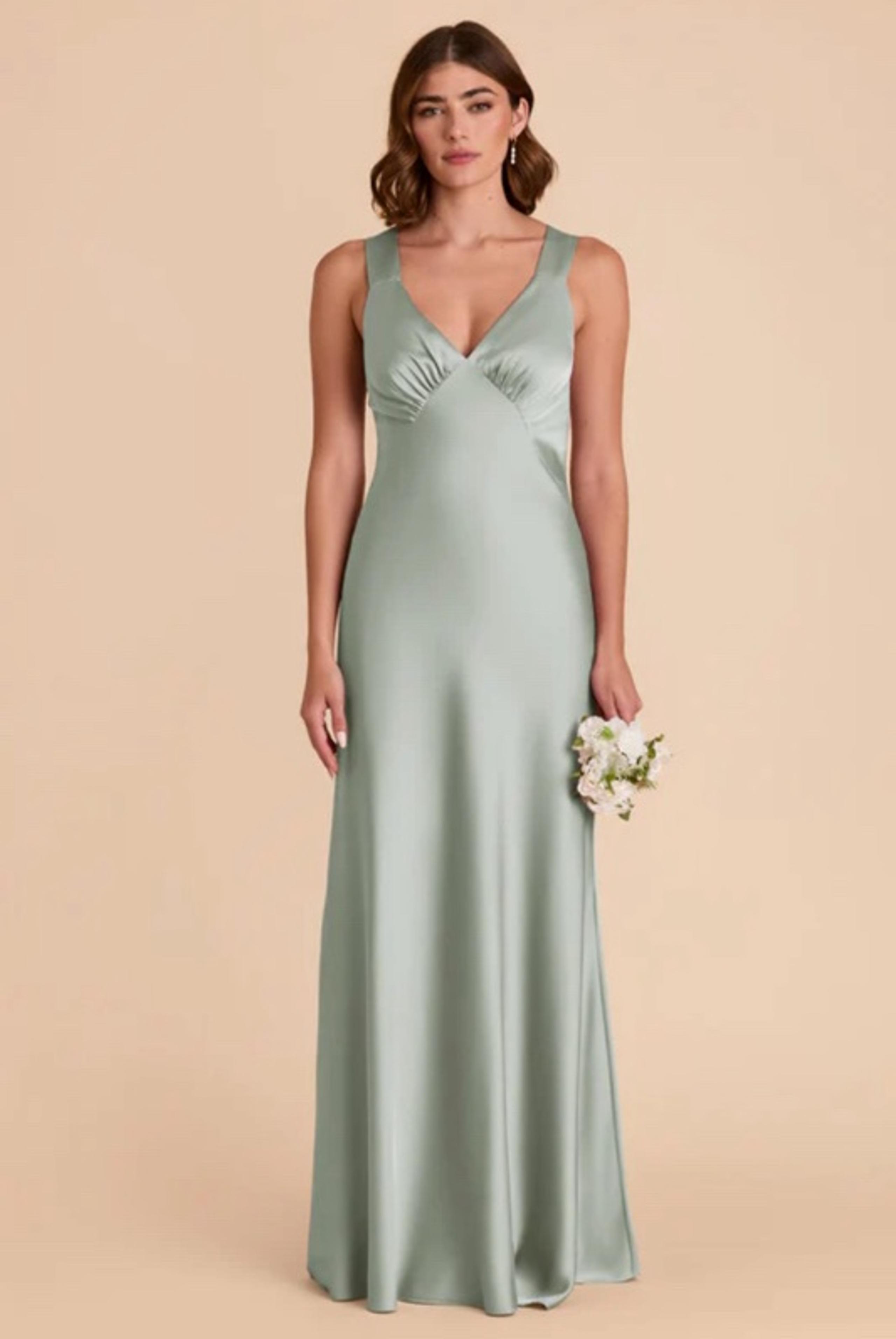 Birdy Grey Gloria Satin Women’s Dress In Sage Green Wedding Bridesmaid Formal