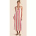 New Trina Turk Striped Plunge Halter Cover-up Dress Lg Beach Resortwear Travel