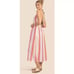 New Trina Turk Striped Plunge Halter Cover-up Dress Lg Beach Resortwear Travel