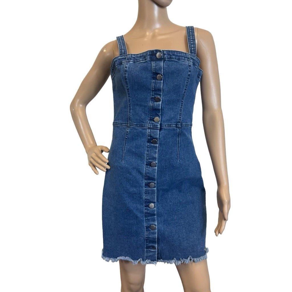 Women's Volcom Denim Dress M (8) Blue