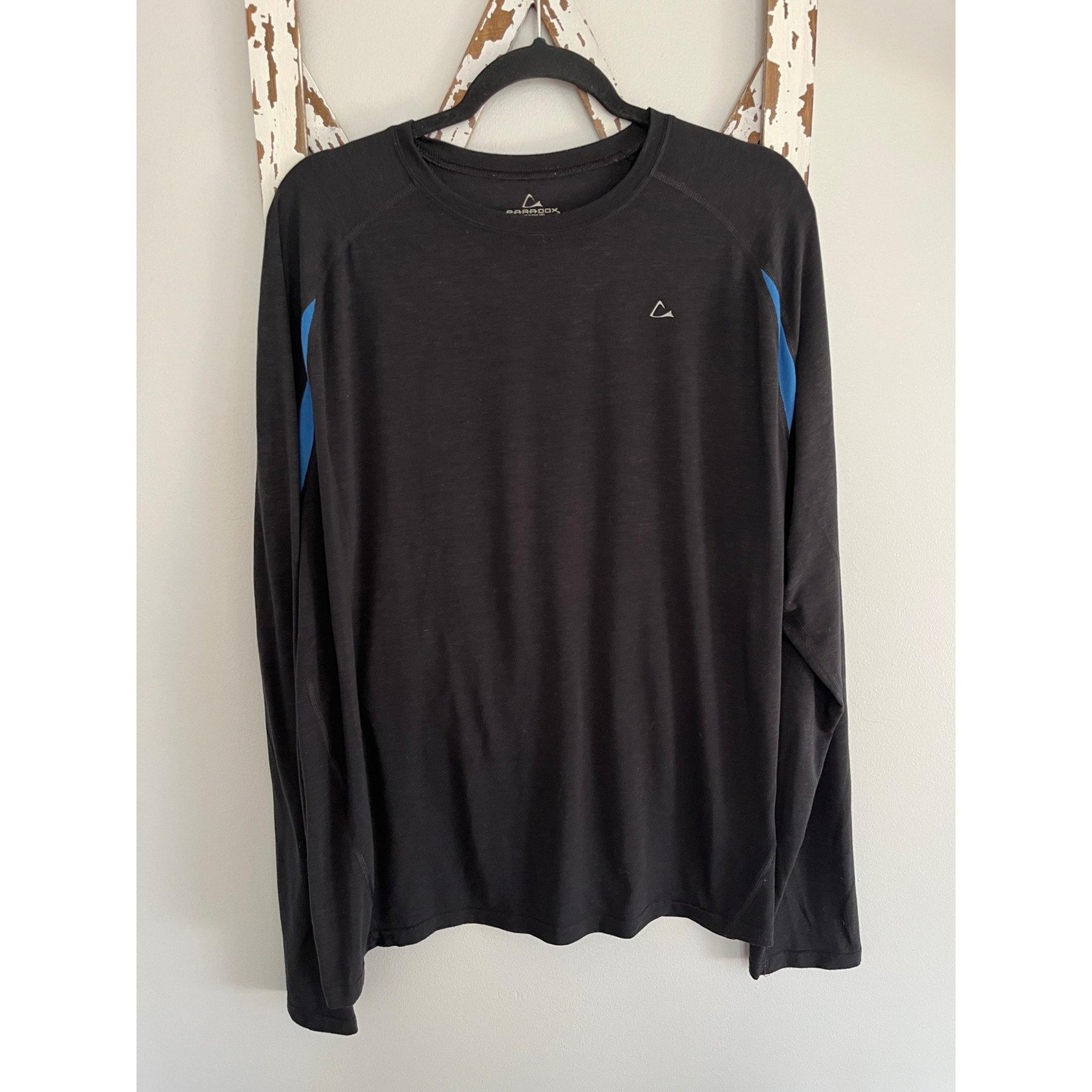 Men's Large Dark Gray and Blue Long Sleeve Shirt Size XL - Paradox