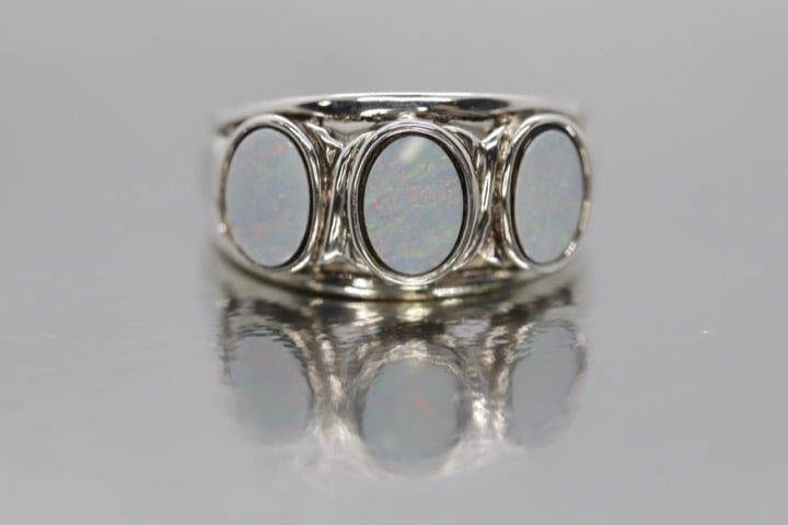 Synthetic Opal Sterling Silver Statement Ring