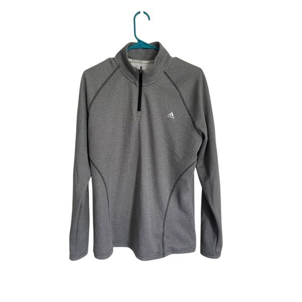 Adidas Mens Gray 1/4 Zip Long Sleeve Golf Textured Pullover Sweatshirt Size XL