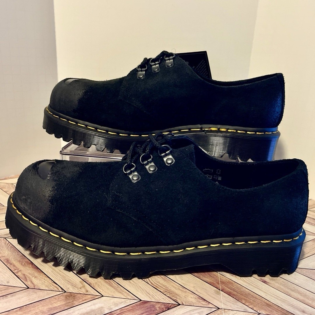 Dr Martens 1461 ST NEW Bex Suede Black Oxford M 11 W 12 Shoes Exposed Steel Toe