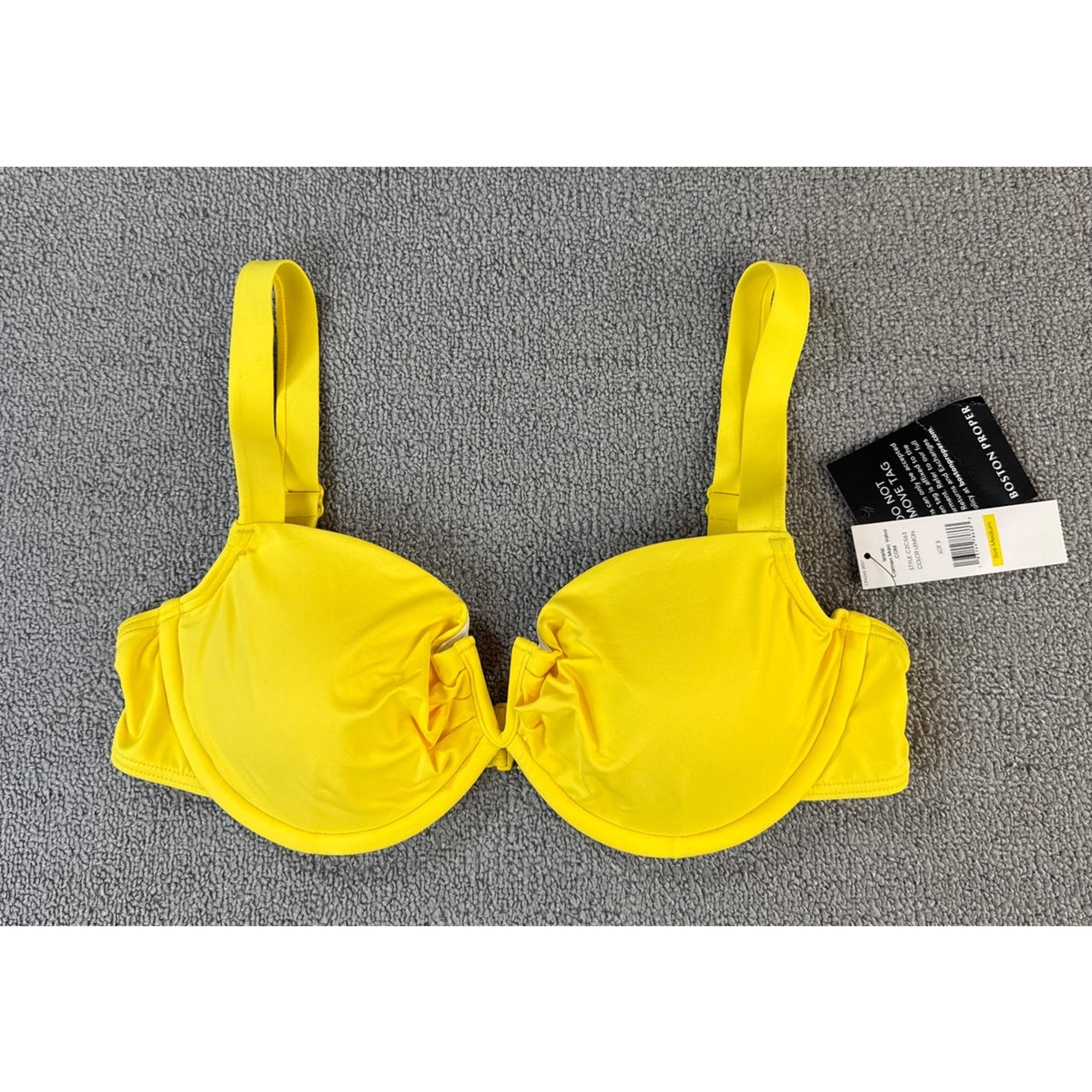 NWT Carmen Marc Valvo Bikini Swim Top Underwire Swimwear Yellow Size Medium