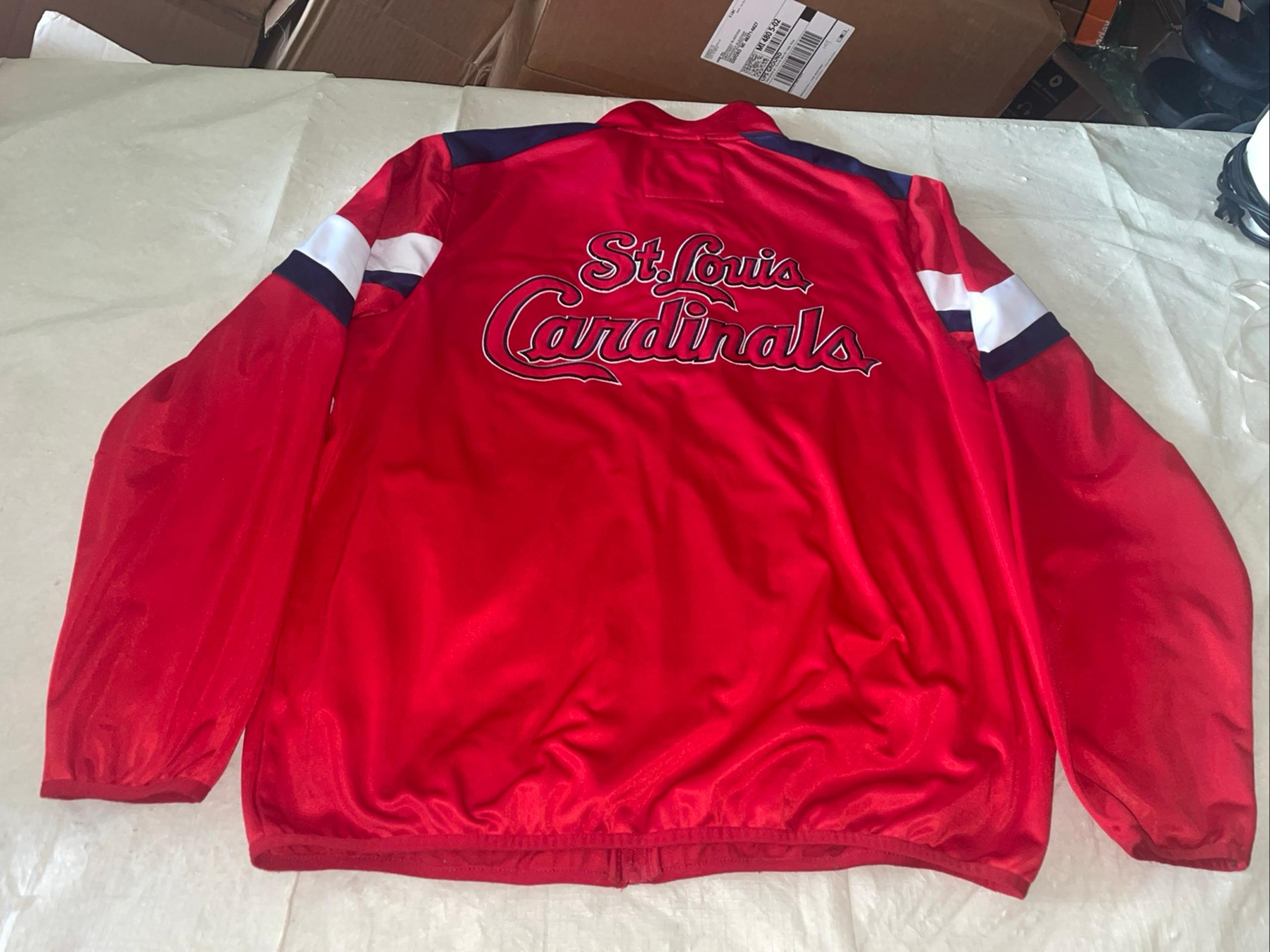 St. Louis Cardinals Track Jacket Full Zip Mens Xl Blue Red GIII CARL BANKS SEWN