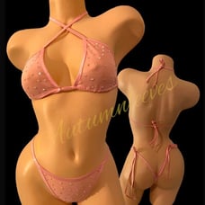 Exotic Dancewear- Peek-a-boo pink