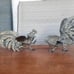 Rare Vintage Brass Chickens