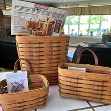 Longaberger Set of Heartland Key Baskets with Original paperwork