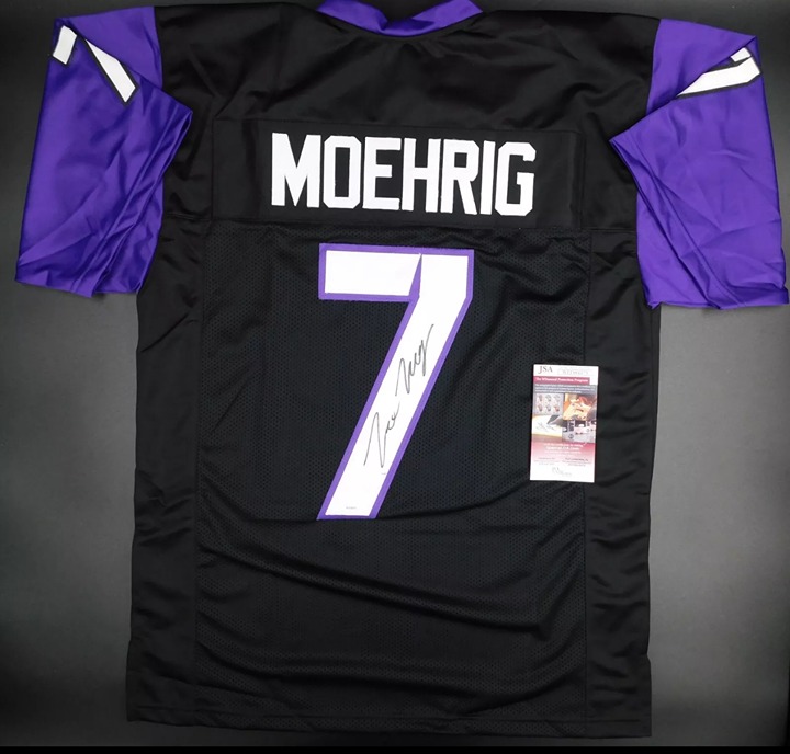 Tre'von Moehrig Signed Autograph Black TCU Horned Frogs Football Jersey JSA COA