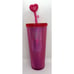 Starbucks Disneyland Red Pink Studded Heart Valentine's Day Cup Tumbler 24 oz