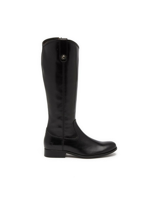 $400 FRYE MELISSA BUTTON INSIDE ZIP BLACK LEATHER RIDING BOOTS 8  (NEW)