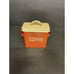 VTG RECTANGULAR CANISTERS SET SUGAR COFFEE TEA RED/CREAM 3 PEICES