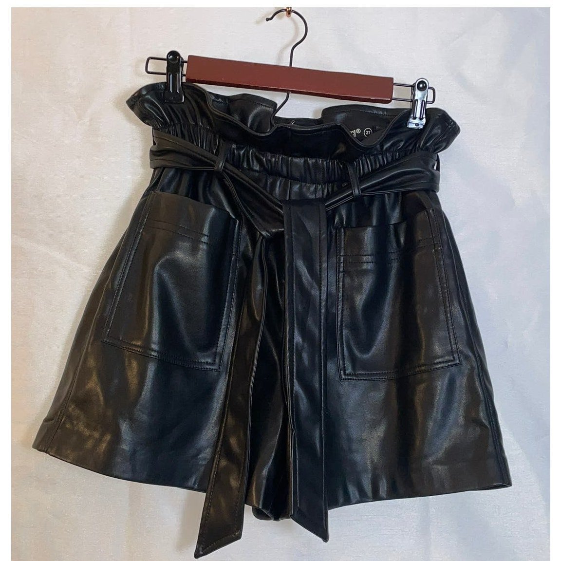 Blank NYC X Revolve Paperbag Waist Short In Vegan Leather - Size 27 - Soft!