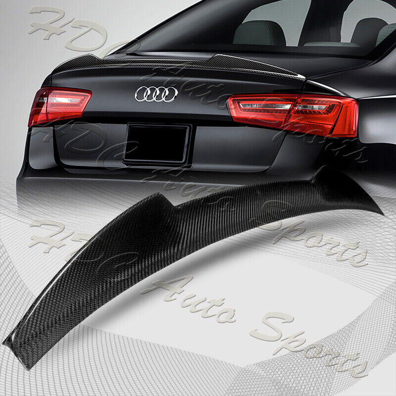 For 2012-2018 Audi A6 / S6 V-Style Carbon Fiber Rear Trunk Duckbill Spoiler Wing