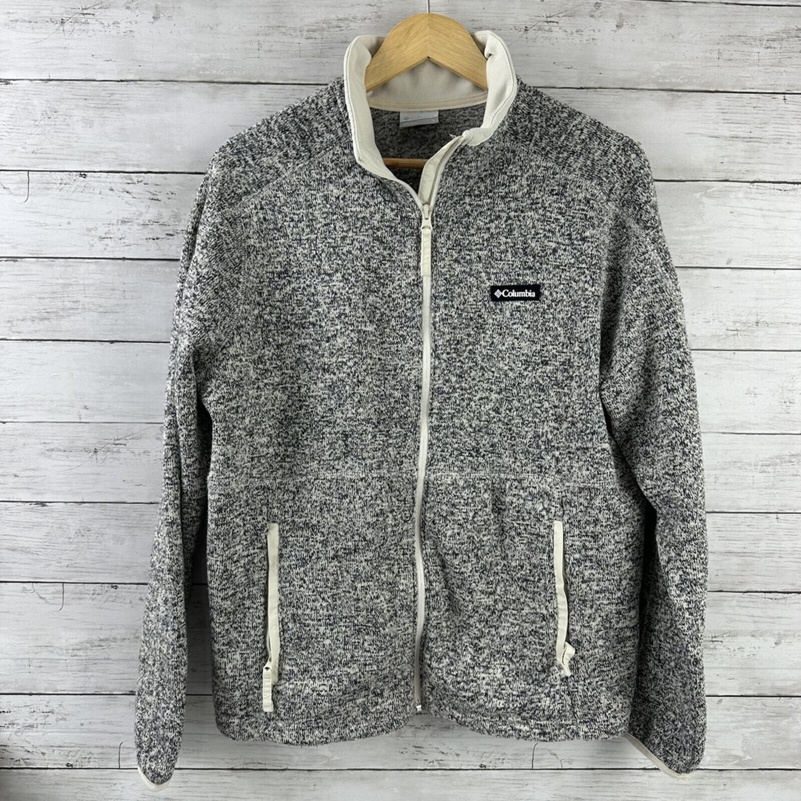 Columbia Sweater Weather Fleece full zip Womens Large Gray Black