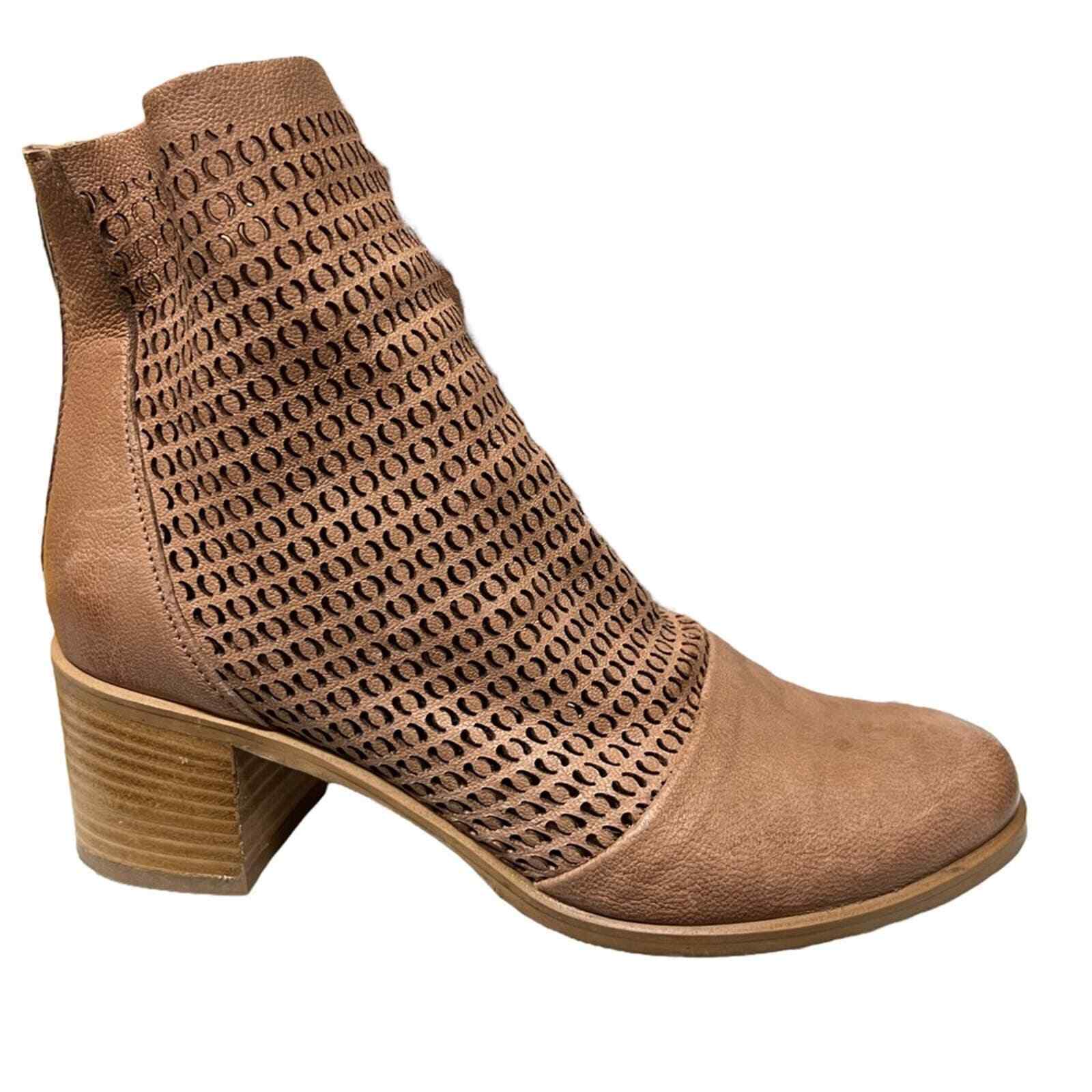 Ron White Perforated Leather Closed Toe Booties Size 38 US 7.5