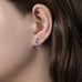 925 Silver Womens 1ct Diamond 2ct Blue Sapphire Gemstone Small Hoop Earrings NEW