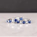 925 Silver Womens 1ct Diamond 2ct Blue Sapphire Gemstone Small Hoop Earrings NEW