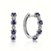 925 Silver Womens 1ct Diamond 2ct Blue Sapphire Gemstone Small Hoop Earrings NEW