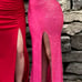 Hot pink prom dress