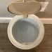 Round Trash can with lid black and white