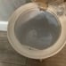 Round Trash can with lid black and white