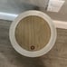 Round Trash can with lid black and white