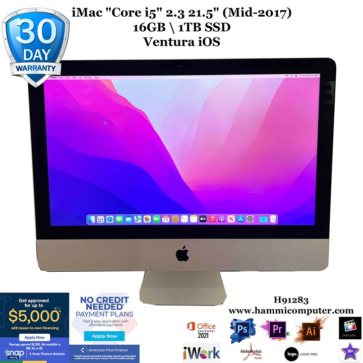 iMac Core i5 2.3 21.5 (Mid-2017) 16GB, 1TB SSD H91283