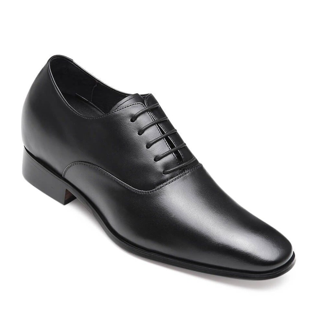 US7 CHAMARIPA Elevator Shoes Men Black Oxford Dress Shoes increase 7cm/2.7