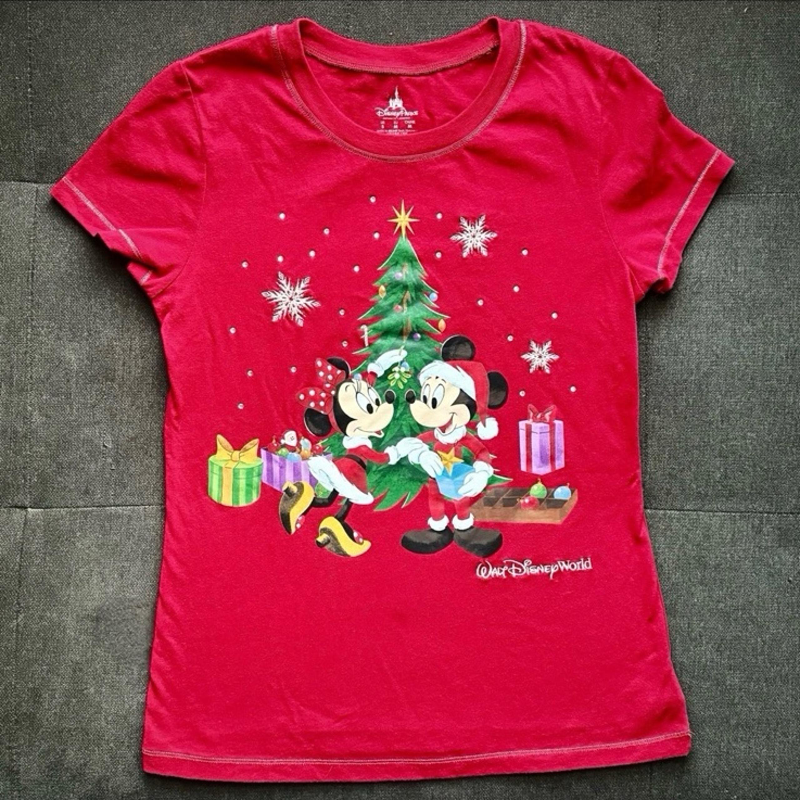 Mickey and Minnie Mouse Holiday Shirt - Women’s Size Small