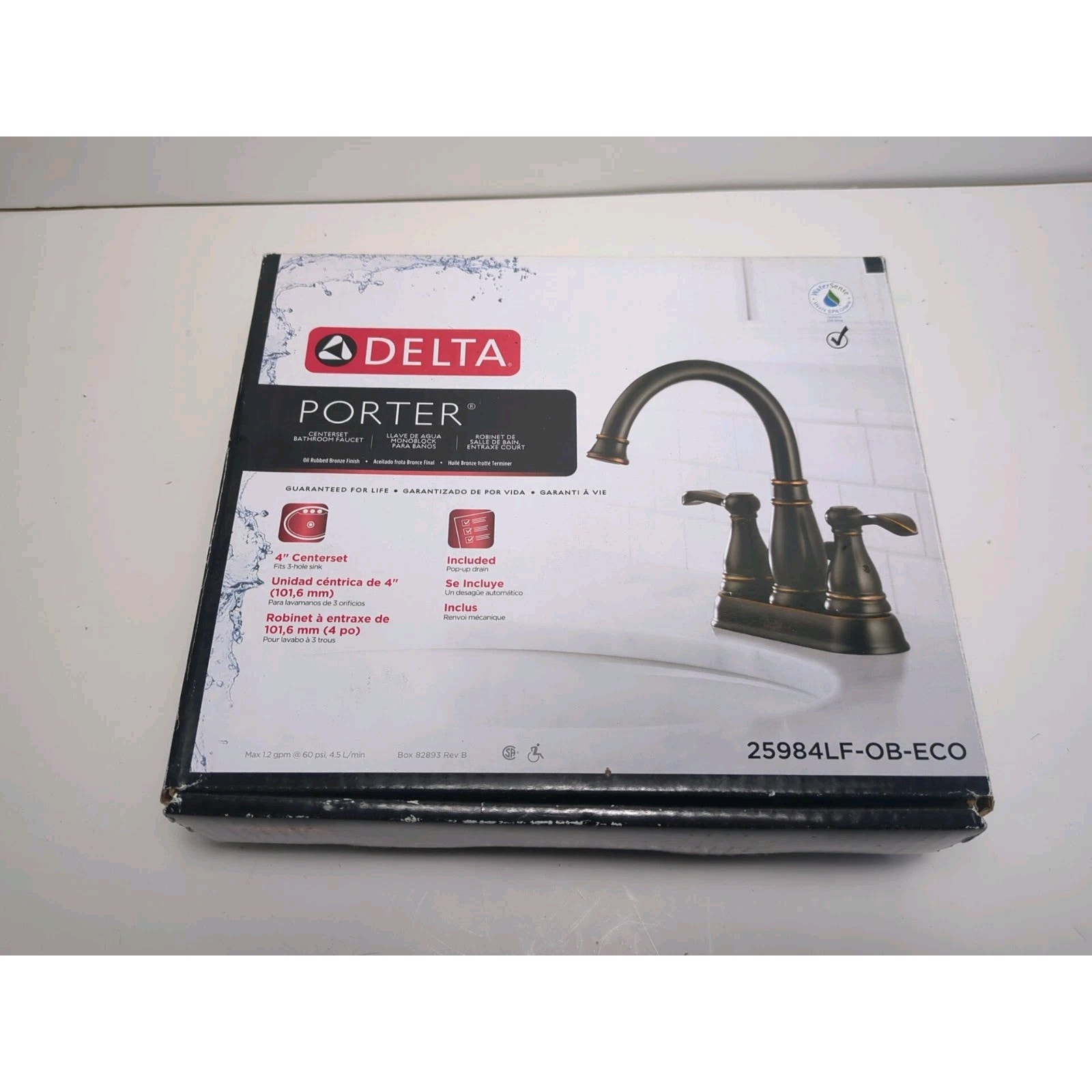 Delta Porter 4 in. Centerset 2-Handle Bathroom Faucet in Oil Rubbed Bronze