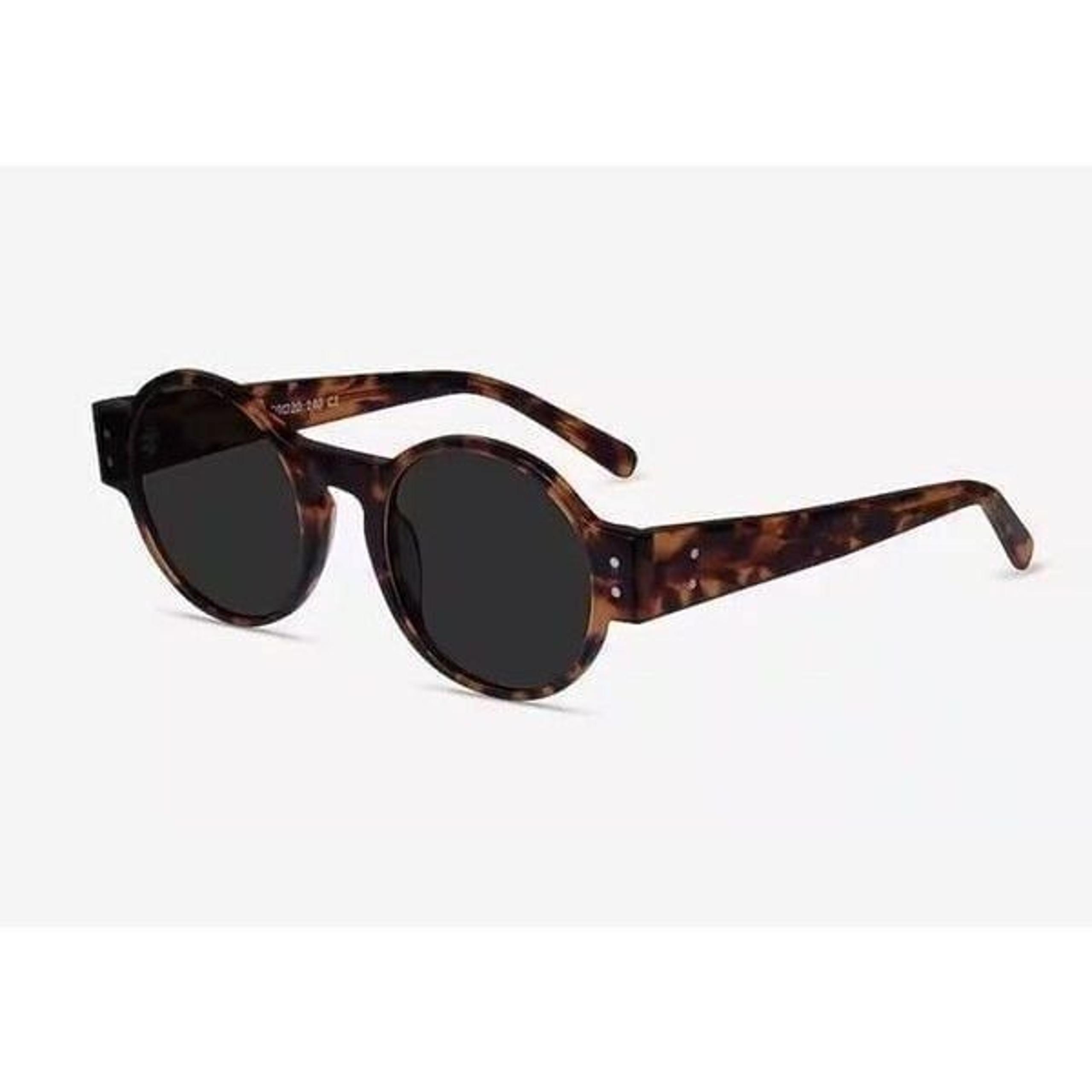Chantal Tortoise Round Sunglasses Women’s XL  50 20-140 Black Lenses Brown