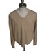 Vintage Mens 100% Cashmere Tan V Neck Sweater Size 46