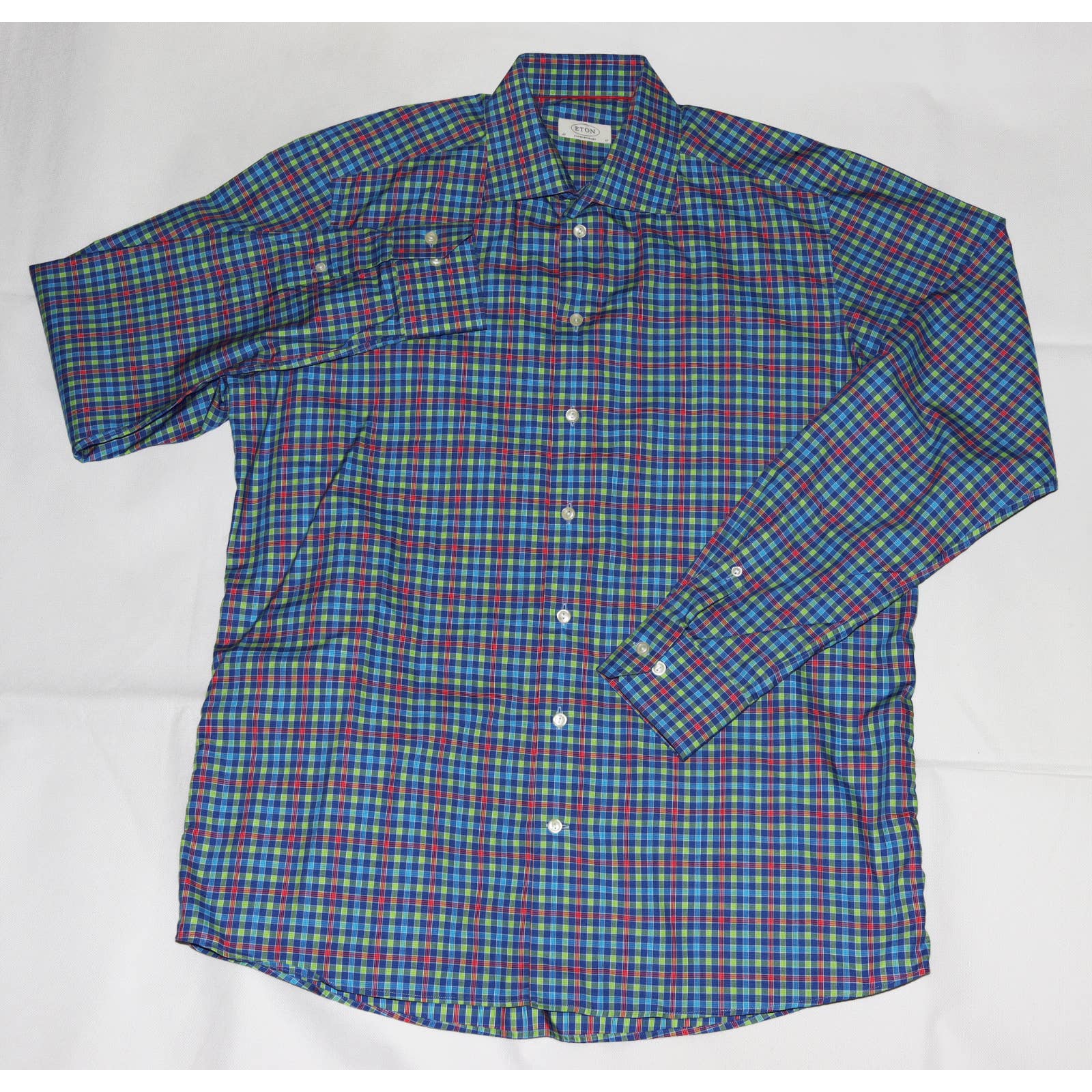 ETON Contemporary Men's Long Sleeve Button Front Shirt Size Large 43/17
