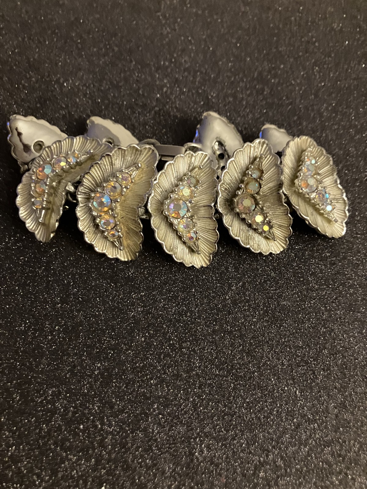 Vintage Silver Tone with AB Stones Bracelet