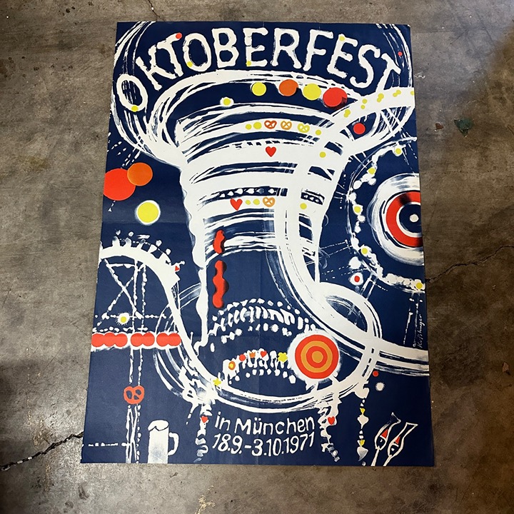 Vintage Original 1971 Poster Oktoberfest Oktoberfest in Munich Munchen Great Con
