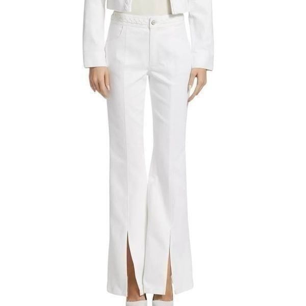 Cinq a Sept Ferna Braided High-Rise Stretch Flared Jeans Size L