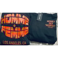 •NWT• Homme + Femme LA Black with Red Text Money Sex Respect Hoodie in Large