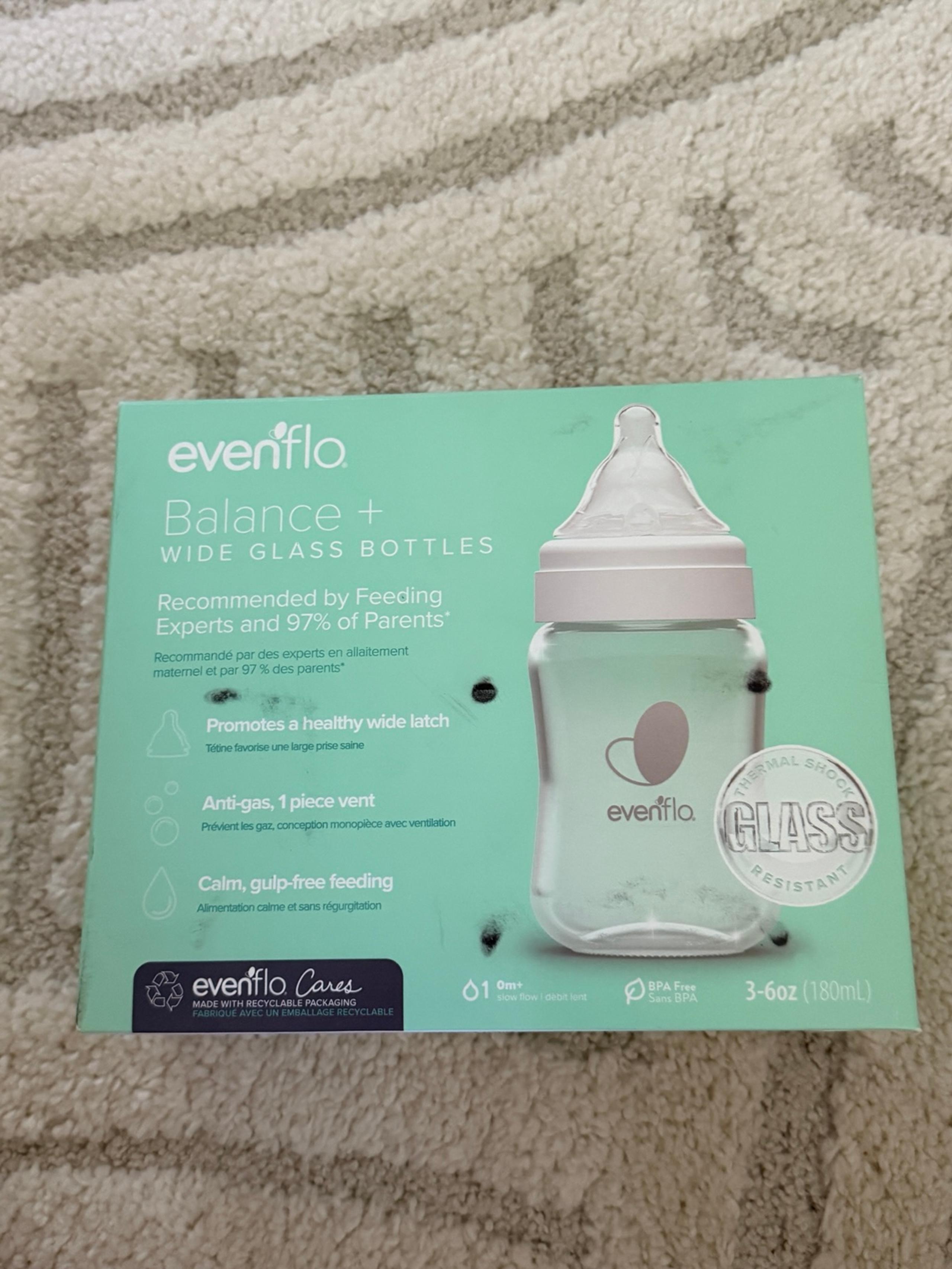 Evenflo Balance+ Wide Glass Baby Bottles set of 3